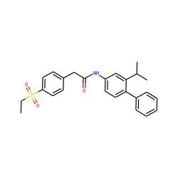 CCS(=O)(=O)c1ccc(CC(=O)Nc2ccc(-c3ccccc3)c(C(C)C)c2)cc1 ZINC000299825665