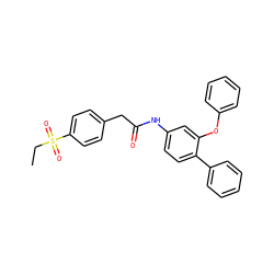 CCS(=O)(=O)c1ccc(CC(=O)Nc2ccc(-c3ccccc3)c(Oc3ccccc3)c2)cc1 ZINC000205442201