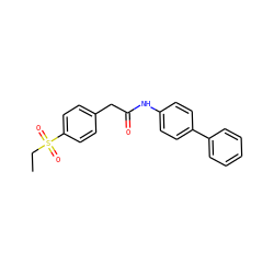 CCS(=O)(=O)c1ccc(CC(=O)Nc2ccc(-c3ccccc3)cc2)cc1 ZINC000473090082