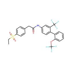 CCS(=O)(=O)c1ccc(CC(=O)Nc2ccc(-c3ccccc3OC(F)(F)F)c(C(F)(F)F)c2)cc1 ZINC000473084164