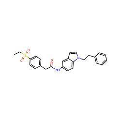 CCS(=O)(=O)c1ccc(CC(=O)Nc2ccc3c(ccn3CCc3ccccc3)c2)cc1 ZINC000103257531