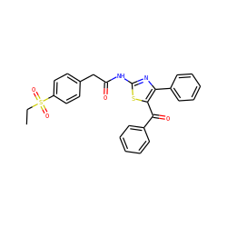 CCS(=O)(=O)c1ccc(CC(=O)Nc2nc(-c3ccccc3)c(C(=O)c3ccccc3)s2)cc1 ZINC000009616151