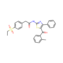 CCS(=O)(=O)c1ccc(CC(=O)Nc2nc(-c3ccccc3)c(C(=O)c3ccccc3C)s2)cc1 ZINC000113257501