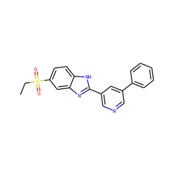 CCS(=O)(=O)c1ccc2[nH]c(-c3cncc(-c4ccccc4)c3)nc2c1 ZINC000084688372