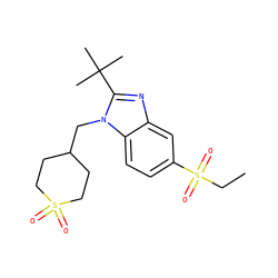 CCS(=O)(=O)c1ccc2c(c1)nc(C(C)(C)C)n2CC1CCS(=O)(=O)CC1 ZINC000082155161