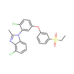 CCS(=O)(=O)c1cccc(Oc2ccc(Cl)c(-n3c(C)nc4c(Cl)cccc43)c2)c1 ZINC000045348063