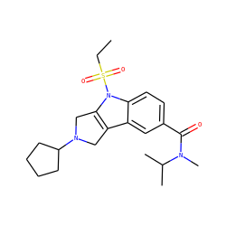 CCS(=O)(=O)n1c2c(c3cc(C(=O)N(C)C(C)C)ccc31)CN(C1CCCC1)C2 ZINC000028955301
