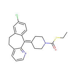 CCSC(=O)N1CCC(=C2c3ccc(Cl)cc3CCc3cccnc32)CC1 ZINC000034318443