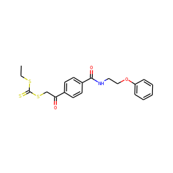 CCSC(=S)SCC(=O)c1ccc(C(=O)NCCOc2ccccc2)cc1 ZINC000040933164