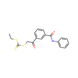 CCSC(=S)SCC(=O)c1cccc(C(=O)Nc2ccccc2)c1 ZINC000040934337