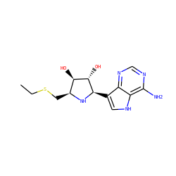 CCSC[C@@H]1N[C@H](c2c[nH]c3c(N)ncnc23)[C@@H](O)[C@@H]1O ZINC000026987781