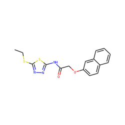CCSc1nnc(NC(=O)COc2ccc3ccccc3c2)s1 ZINC000000476637
