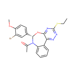 CCSc1nnc2c(n1)O[C@@H](c1ccc(OC)c(Br)c1)N(C(C)=O)c1ccccc1-2 ZINC000001159808