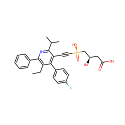 CCc1c(-c2ccccc2)nc(C(C)C)c(C#C[P@](=O)(O)C[C@H](O)CC(=O)O)c1-c1ccc(F)cc1 ZINC000026665729