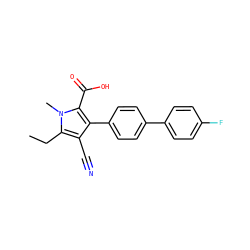 CCc1c(C#N)c(-c2ccc(-c3ccc(F)cc3)cc2)c(C(=O)O)n1C ZINC000038147776