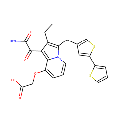 CCc1c(C(=O)C(N)=O)c2c(OCC(=O)O)cccn2c1Cc1csc(-c2cccs2)c1 ZINC000027195684
