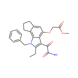 CCc1c(C(=O)C(N)=O)c2c(OCC(=O)OC)cc3c(c2n1Cc1ccccc1)CCC3 ZINC000013608895
