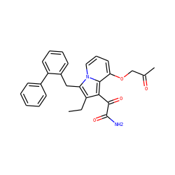 CCc1c(C(=O)C(N)=O)c2c(OCC(C)=O)cccn2c1Cc1ccccc1-c1ccccc1 ZINC000040918548