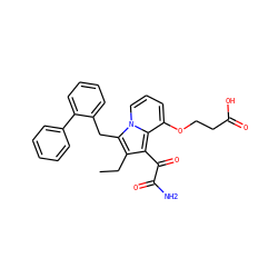 CCc1c(C(=O)C(N)=O)c2c(OCCC(=O)O)cccn2c1Cc1ccccc1-c1ccccc1 ZINC000013758548