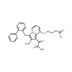 CCc1c(C(=O)C(N)=O)c2c(OCCCC(=O)O)cccn2c1Cc1ccccc1-c1ccccc1 ZINC000013758546