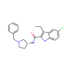 CCc1c(C(=O)N[C@@H]2CCN(Cc3ccccc3)C2)[nH]c2ccc(Cl)cc12 ZINC000138163214