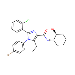 CCc1c(C(=O)N[C@H]2CCCC[C@@H]2O)nc(-c2ccccc2Cl)n1-c1ccc(Br)cc1 ZINC000028702542