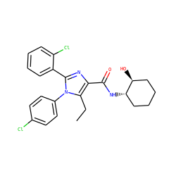 CCc1c(C(=O)N[C@H]2CCCC[C@@H]2O)nc(-c2ccccc2Cl)n1-c1ccc(Cl)cc1 ZINC000028702526