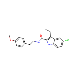 CCc1c(C(=O)NCCc2ccc(OC)cc2)[nH]c2ccc(Cl)cc12 ZINC000299868560