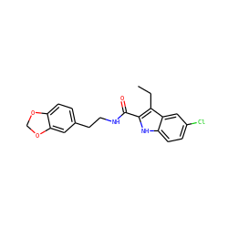 CCc1c(C(=O)NCCc2ccc3c(c2)OCO3)[nH]c2ccc(Cl)cc12 ZINC000299854658