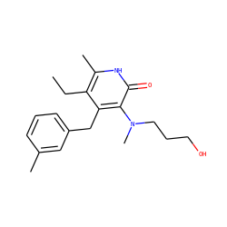 CCc1c(C)[nH]c(=O)c(N(C)CCCO)c1Cc1cccc(C)c1 ZINC000005886419