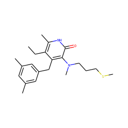 CCc1c(C)[nH]c(=O)c(N(C)CCCSC)c1Cc1cc(C)cc(C)c1 ZINC000005886188