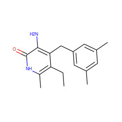CCc1c(C)[nH]c(=O)c(N)c1Cc1cc(C)cc(C)c1 ZINC000005886210