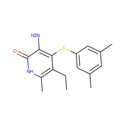 CCc1c(C)[nH]c(=O)c(N)c1Sc1cc(C)cc(C)c1 ZINC000000022098