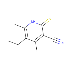 CCc1c(C)[nH]c(=S)c(C#N)c1C ZINC000000062977