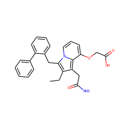 CCc1c(CC(N)=O)c2c(OCC(=O)O)cccn2c1Cc1ccccc1-c1ccccc1 ZINC000013758436