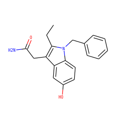 CCc1c(CC(N)=O)c2cc(O)ccc2n1Cc1ccccc1 ZINC000013445733