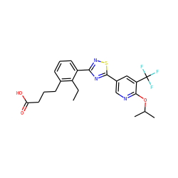CCc1c(CCCC(=O)O)cccc1-c1nsc(-c2cnc(OC(C)C)c(C(F)(F)F)c2)n1 ZINC000084687470