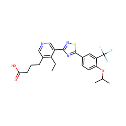 CCc1c(CCCC(=O)O)cncc1-c1nsc(-c2ccc(OC(C)C)c(C(F)(F)F)c2)n1 ZINC000084690141