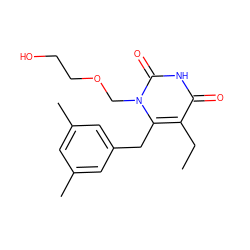 CCc1c(Cc2cc(C)cc(C)c2)n(COCCO)c(=O)[nH]c1=O ZINC000006425252