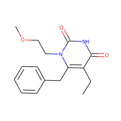 CCc1c(Cc2ccccc2)n(CCOC)c(=O)[nH]c1=O ZINC000006425237