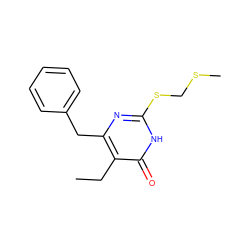 CCc1c(Cc2ccccc2)nc(SCSC)[nH]c1=O ZINC000005886783