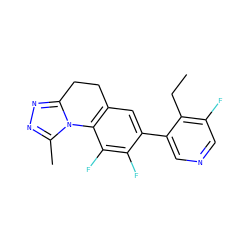 CCc1c(F)cncc1-c1cc2c(c(F)c1F)-n1c(C)nnc1CC2 ZINC000095591582