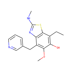 CCc1c(O)c(OC)c(Cc2cccnc2)c2nc(NC)sc12 ZINC000026835731