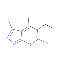 CCc1c(O)oc2nnc(C)c-2c1C ZINC000100641546