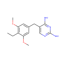 CCc1c(OC)cc(Cc2cnc(N)nc2N)cc1OC ZINC000028007482