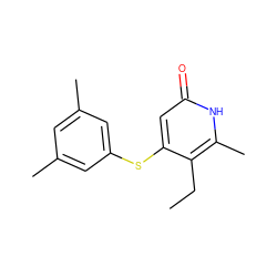 CCc1c(Sc2cc(C)cc(C)c2)cc(=O)[nH]c1C ZINC000005886687