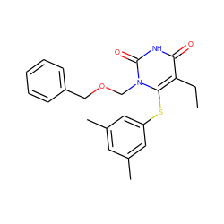 CCc1c(Sc2cc(C)cc(C)c2)n(COCc2ccccc2)c(=O)[nH]c1=O ZINC000006424930