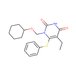 CCc1c(Sc2ccccc2)n(COC2CCCCC2)c(=O)[nH]c1=O ZINC000006424974