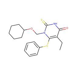 CCc1c(Sc2ccccc2)n(COC2CCCCC2)c(=S)[nH]c1=O ZINC000013775983
