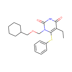 CCc1c(Sc2ccccc2)n(COCC2CCCCC2)c(=O)[nH]c1=O ZINC000006424977